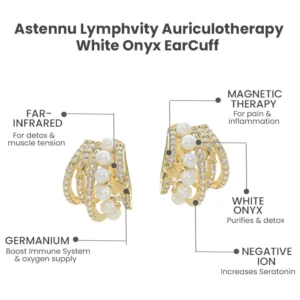 Lymphvity Auriculotherapy White Onyx EarCuff